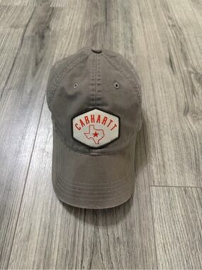 Carhartt Gray Cap with White & Red Texas Patch